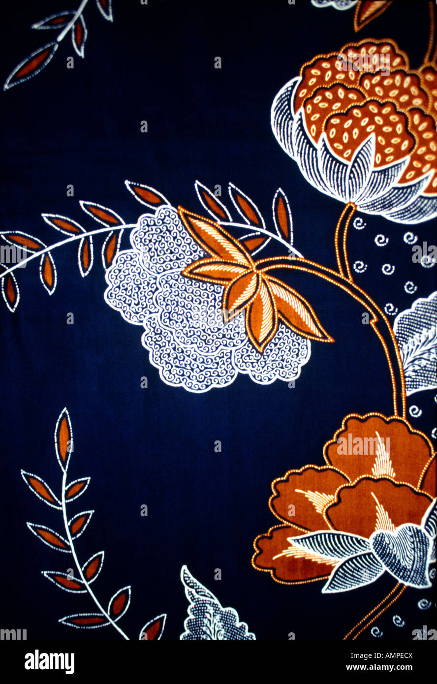 Malaysia Indonesian Batik Cloth Stock Photo