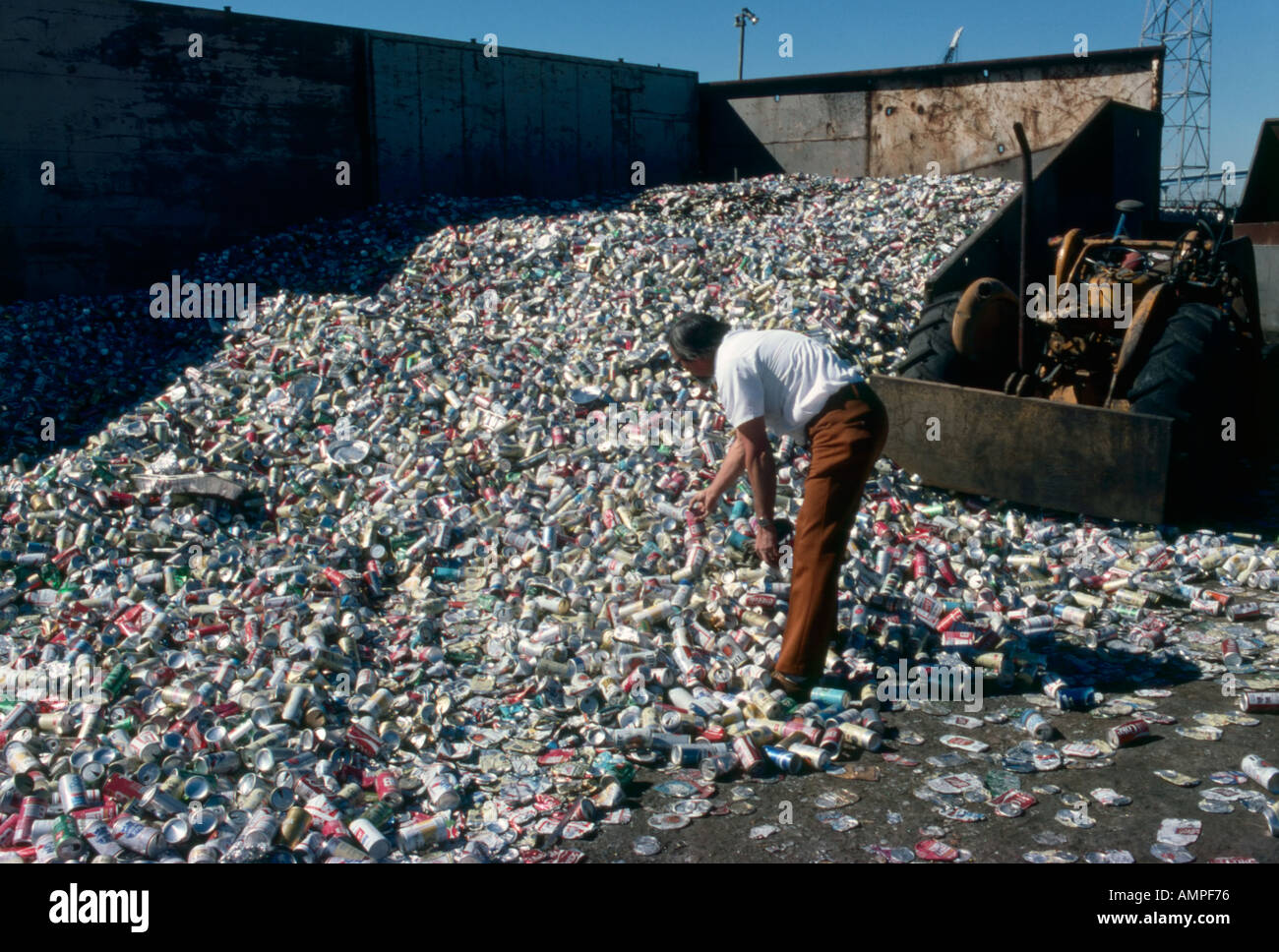 Aluminium cans for recycling Stock Photo