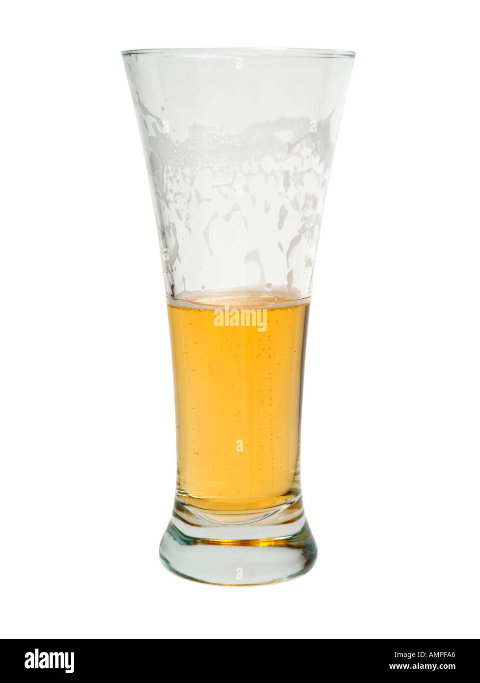 Half full beer glass Stock Photo