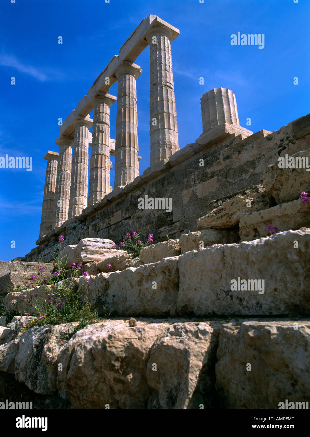 Attica Greece Cape Sounion Temple Of Poseidon Stock Photo - Alamy