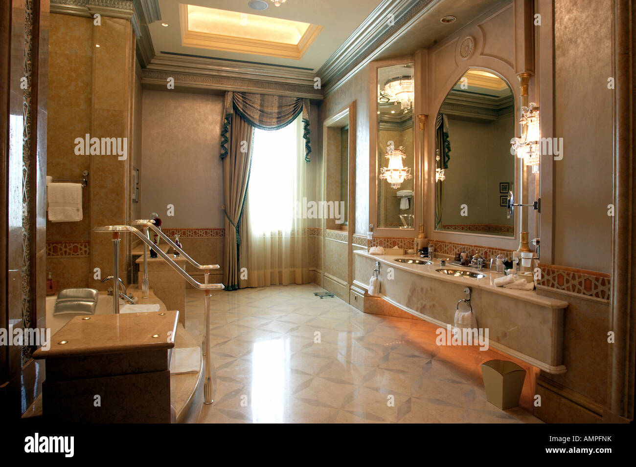 Bathroom in one of the suites in the Emirates Palace, Abu Dhabi, United