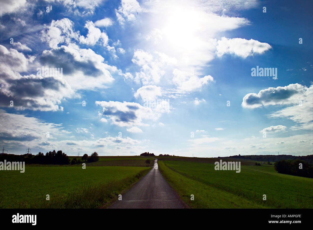 dusk in the country side Stock Photo