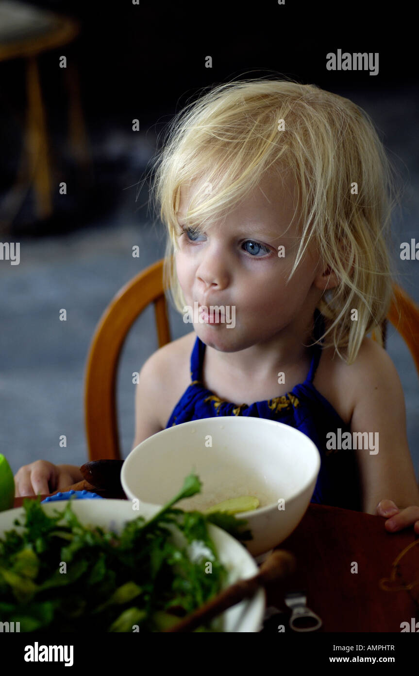 Baby girl eating 2007 Stock Photo