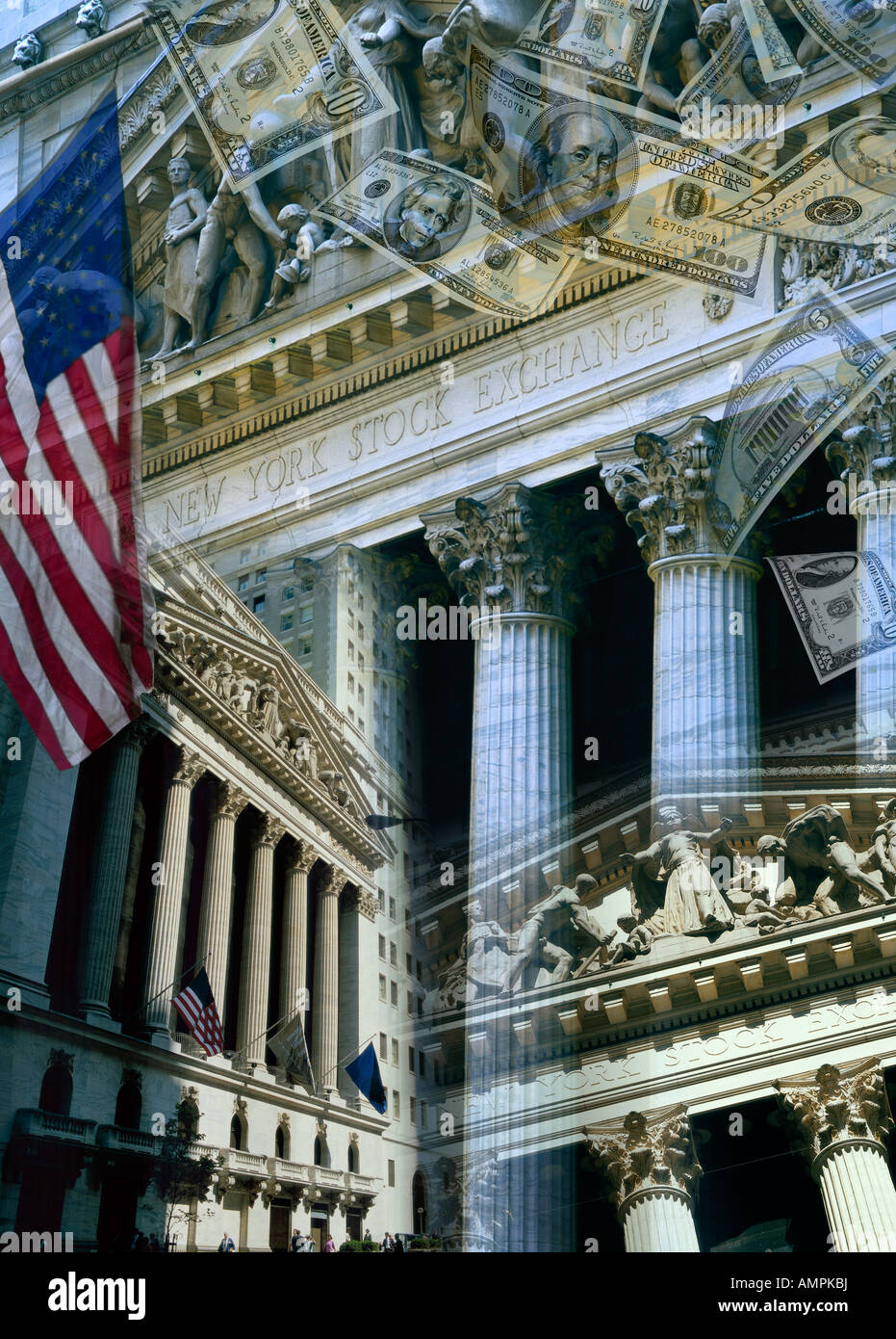 The Front of the New York Stock Exchange Stock Photo