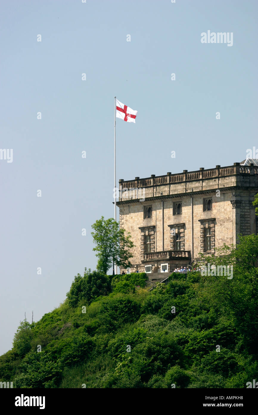 The City of Nottingham raises the England flag in support of the football team in Germany Stock Photo
