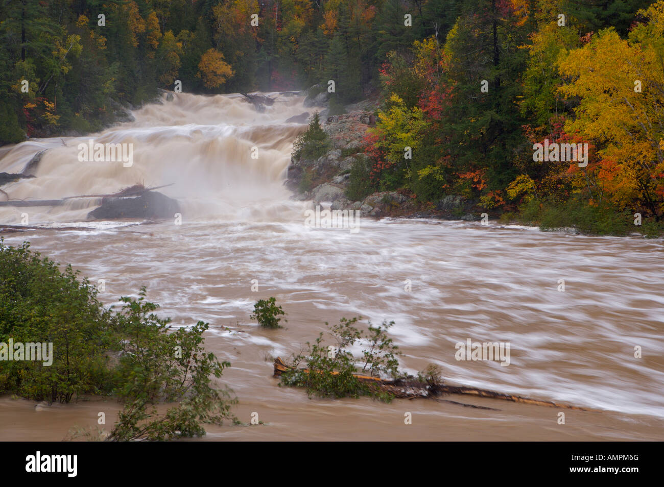 Chippewa Falls along the Chippewa River in flood after a fall thunder