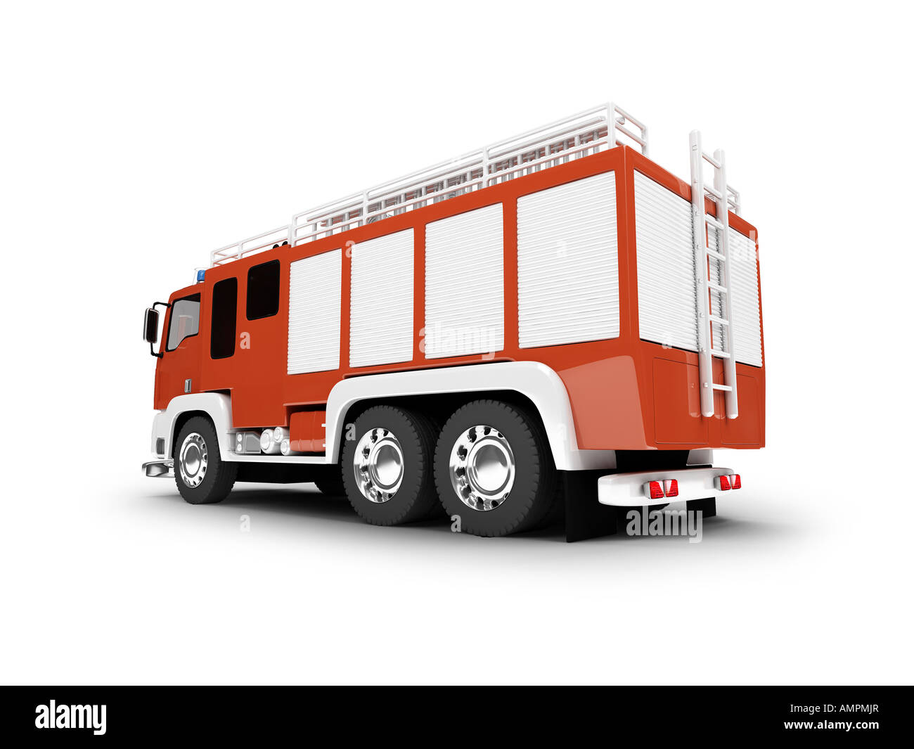 firetruck on white background Stock Photo - Alamy