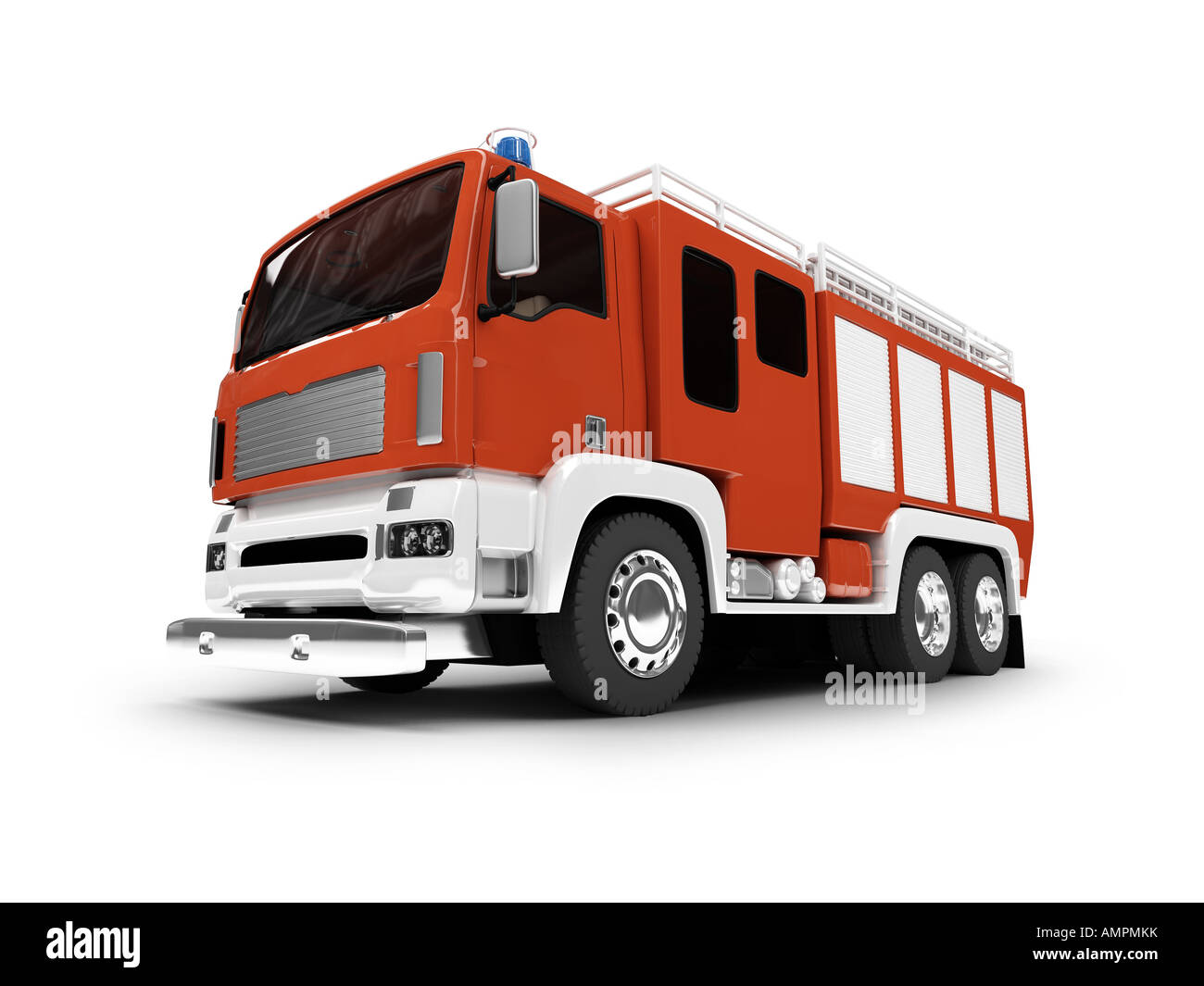 firetruck on white background Stock Photo - Alamy
