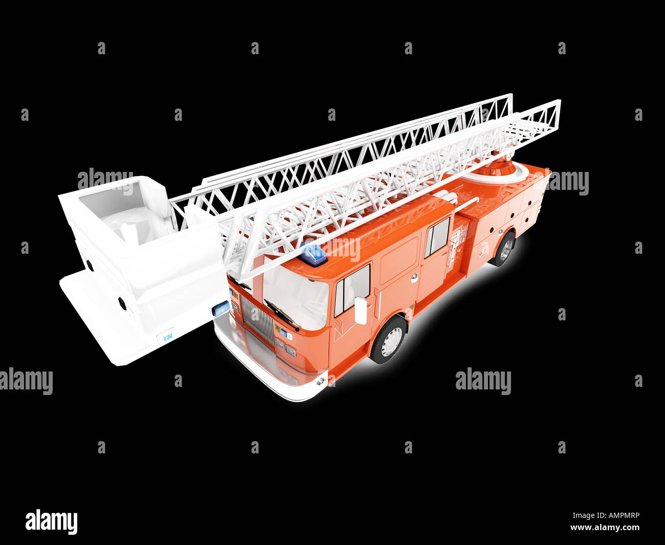 firetruck on black background Stock Photo - Alamy
