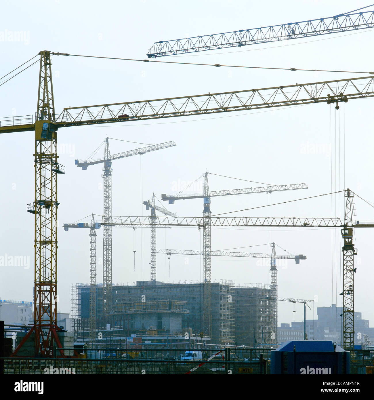 Big building crane Stock Photo