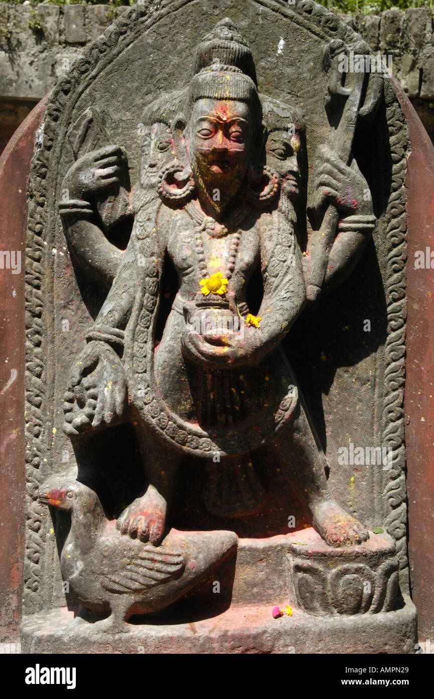 Sculpture of Brahma Gokarna Mahadev Temple Kathmandu Nepal Stock Photo