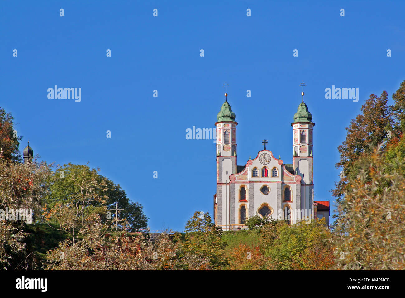 church of the Holy Cross on the Calvary Hill Bad Toelz Upper Bavaria Germany Europe Stock Photo