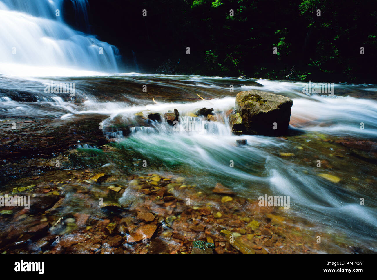 Agate Falls on Ontonagon River in western Upper Peninsula of Michigan Stock Photo