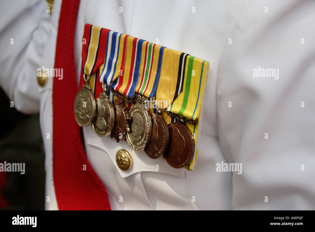 A Malaysian soldier with medals on his chest Stock Photo Alamy