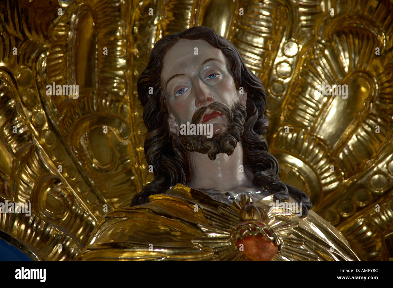 Baroque figure of Jesus Christ in the city church Viechtach Bayerischer Wald Lower Bavaria Germany Stock Photo