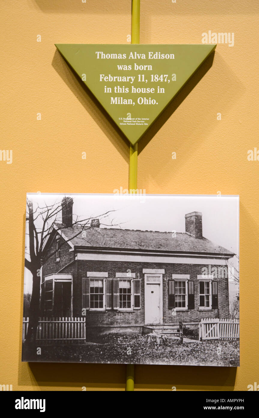Thomas Edison historic images home where born in Milan Ohio Stock Photo