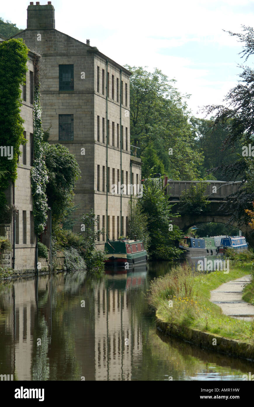 Canal at Hebden Bridge North Yorks Stock Photo