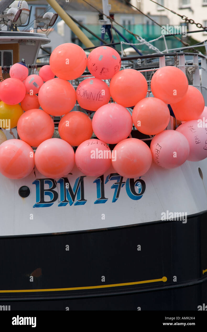 Marker Buoys on Fishing Boat in Brixham Harbour, Devon Stock Photo Alamy