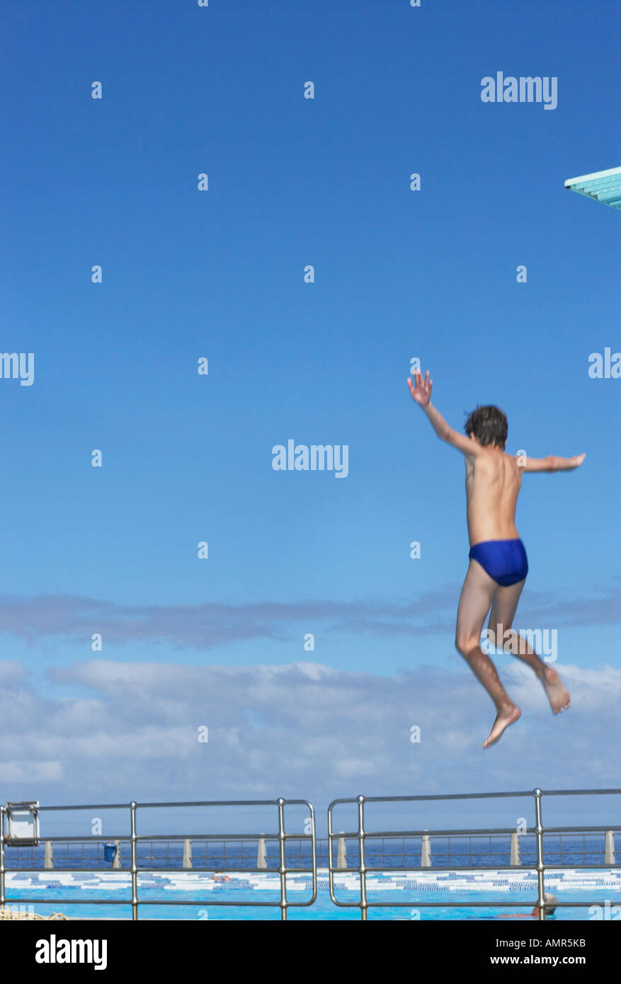 Kid Jumping Diving Board High Resolution Stock Photography and Images