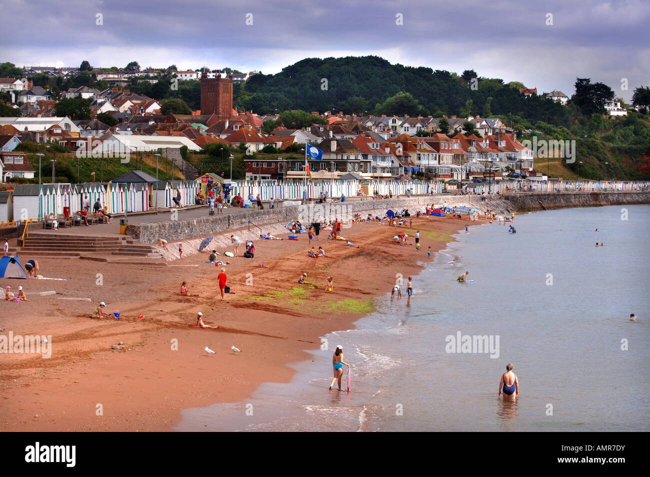 PRESTON BEACH WITH PROMENADE AND MARINE PARADE AT PAIGNTON DEVON UK ...