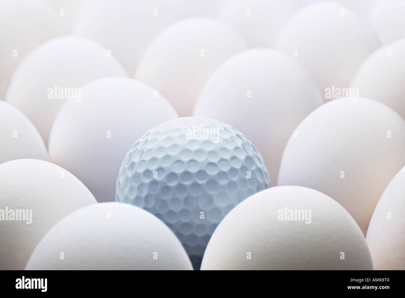Eggs and Golf Ball Stock Photo Alamy