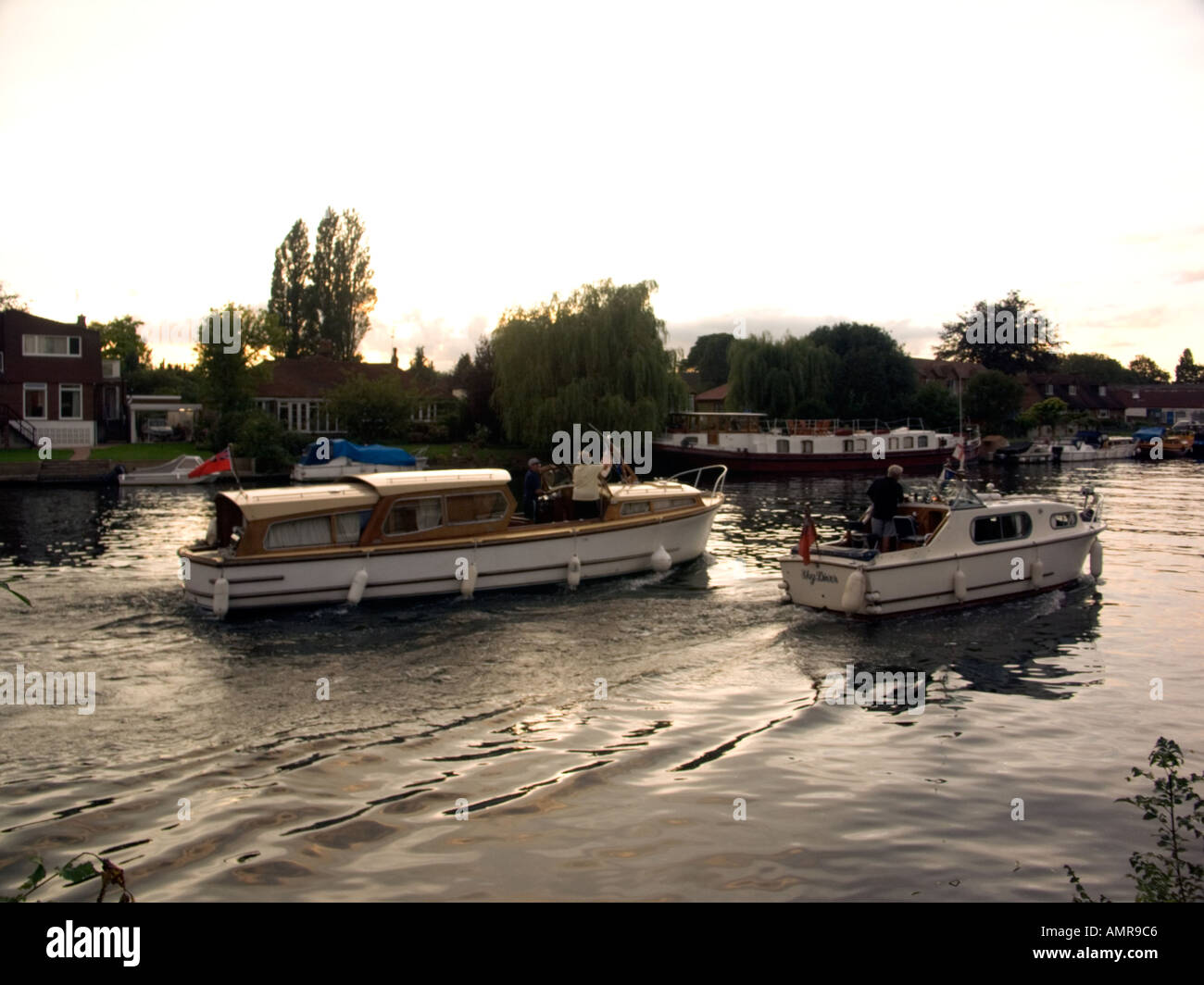 Pleasure Boats River Thames Staines Middlesex England Stock Photo Alamy