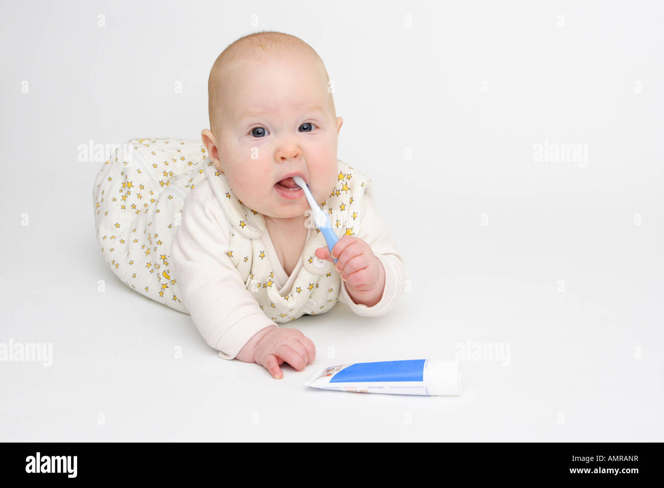 Baby brushing Teeth 2007 Stock Photo Alamy