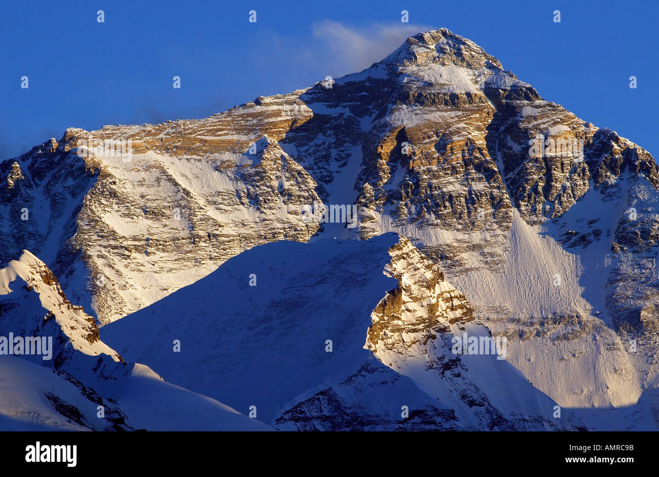 Sun set Mount Everest north face Himalayas Tibet Stock Photo - Alamy