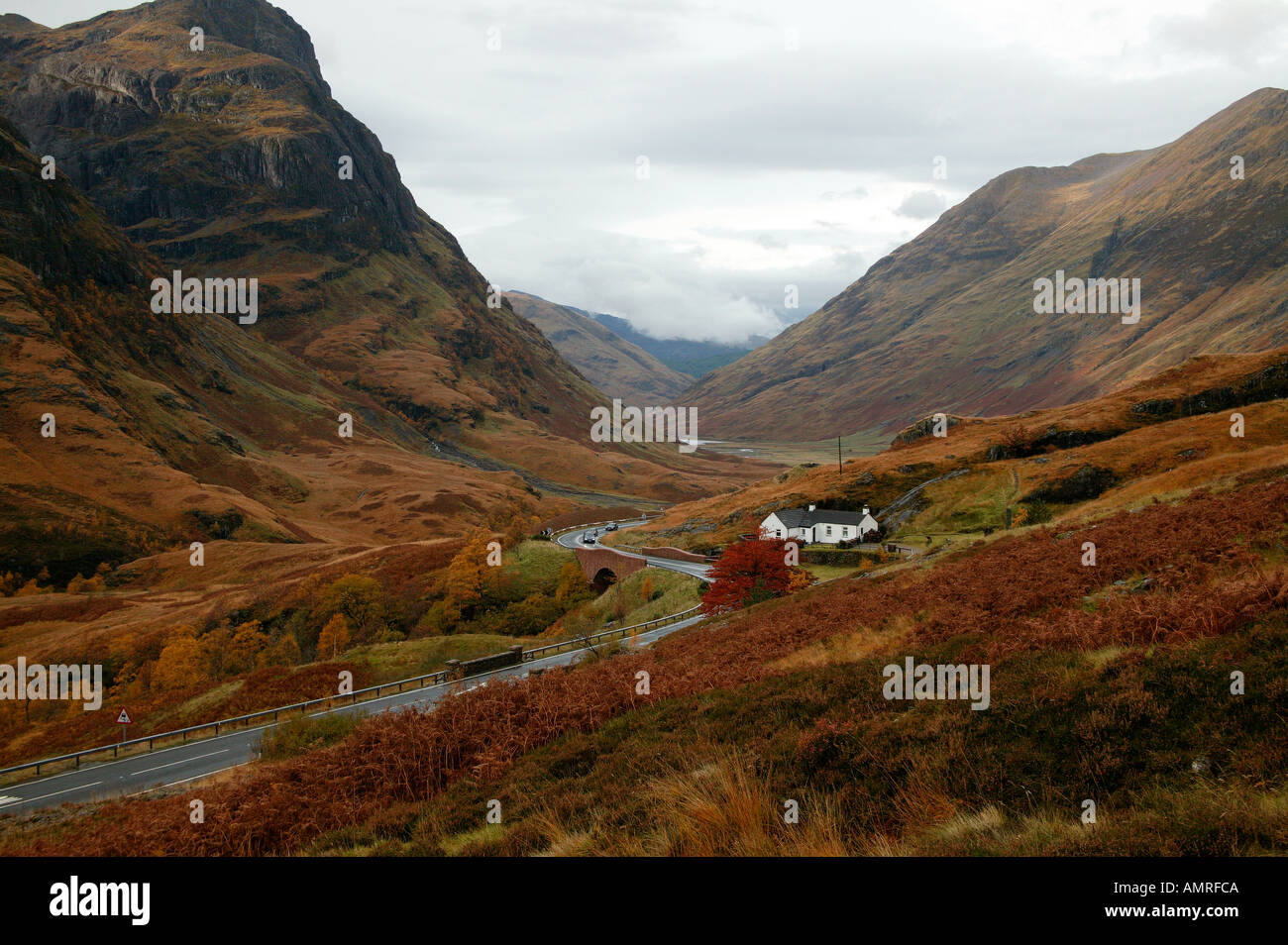 Mountain Pass of Glencoe Lochaber Scotland Highlands Stock Photo