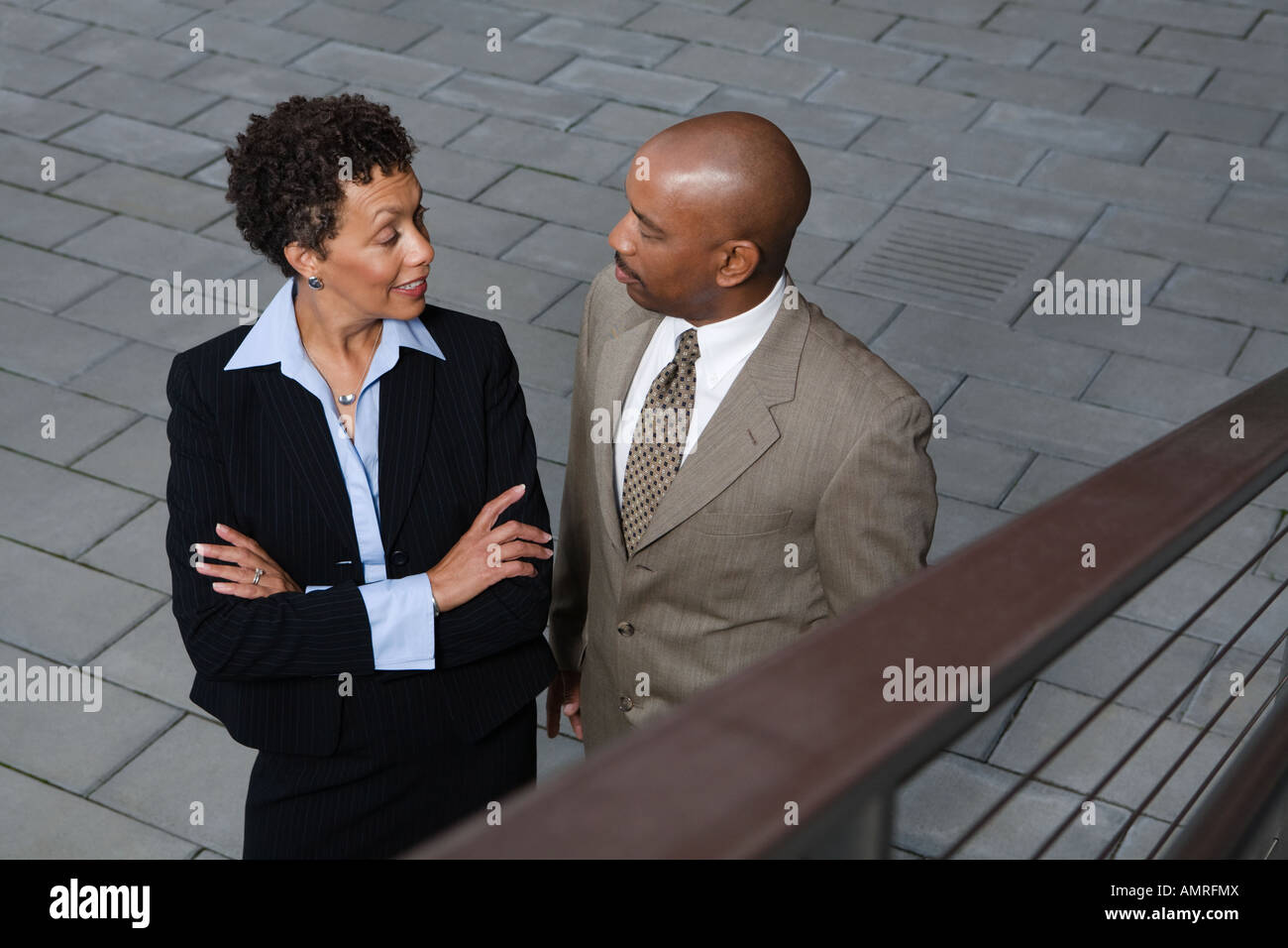 High angle view of African businesspeople Stock Photo