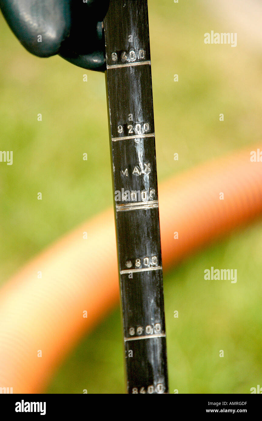 Fuel Tank dip Stick Stock Photo Alamy