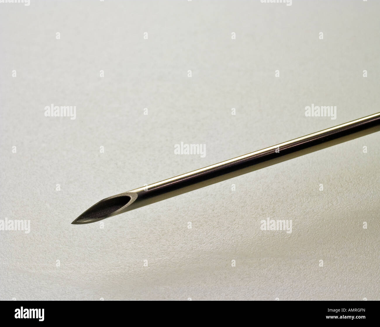 hypodermic needle, 3x magnification, 08-07 Stock Photo