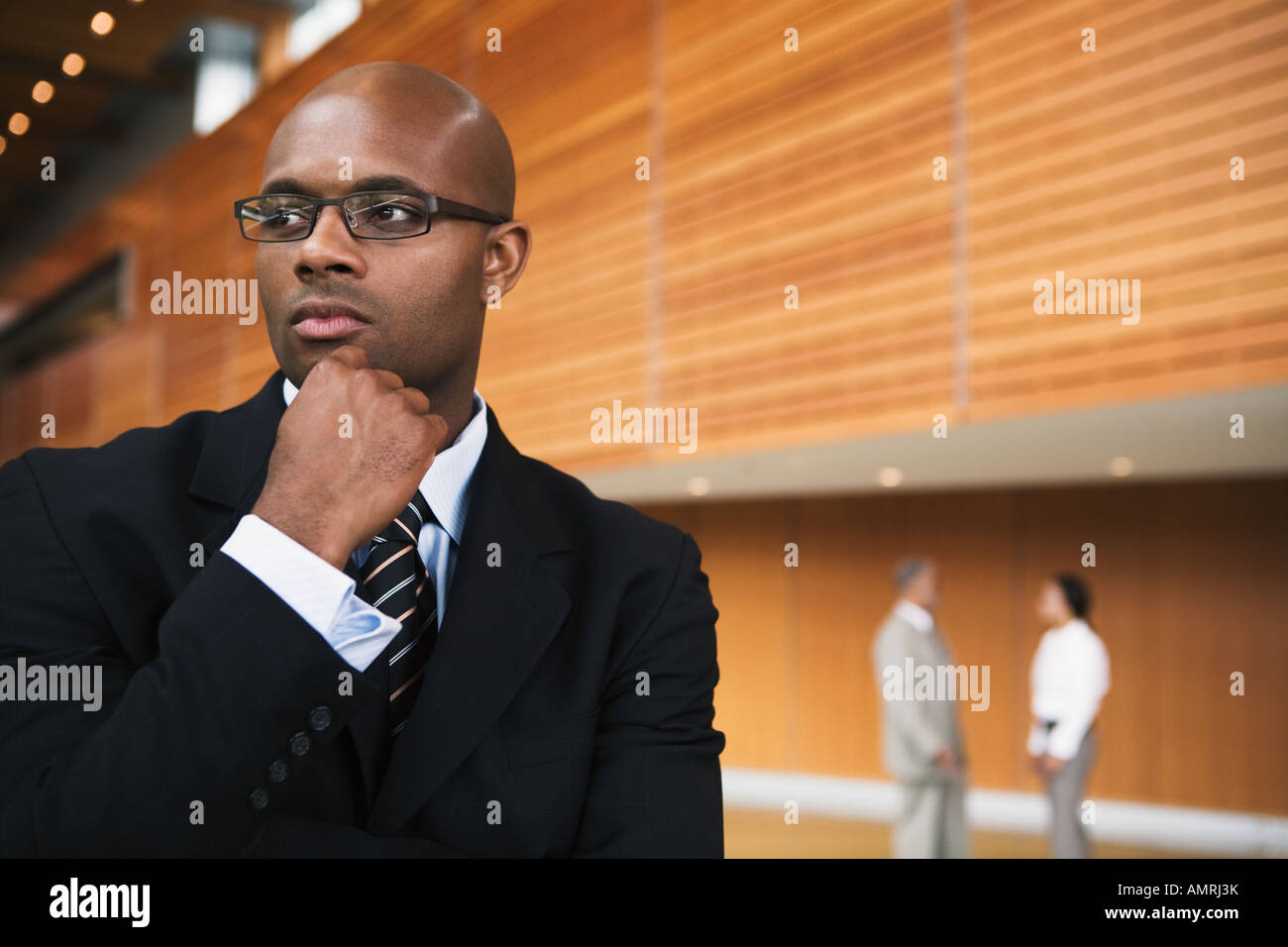 African businessman wearing eyeglasses Stock Photo