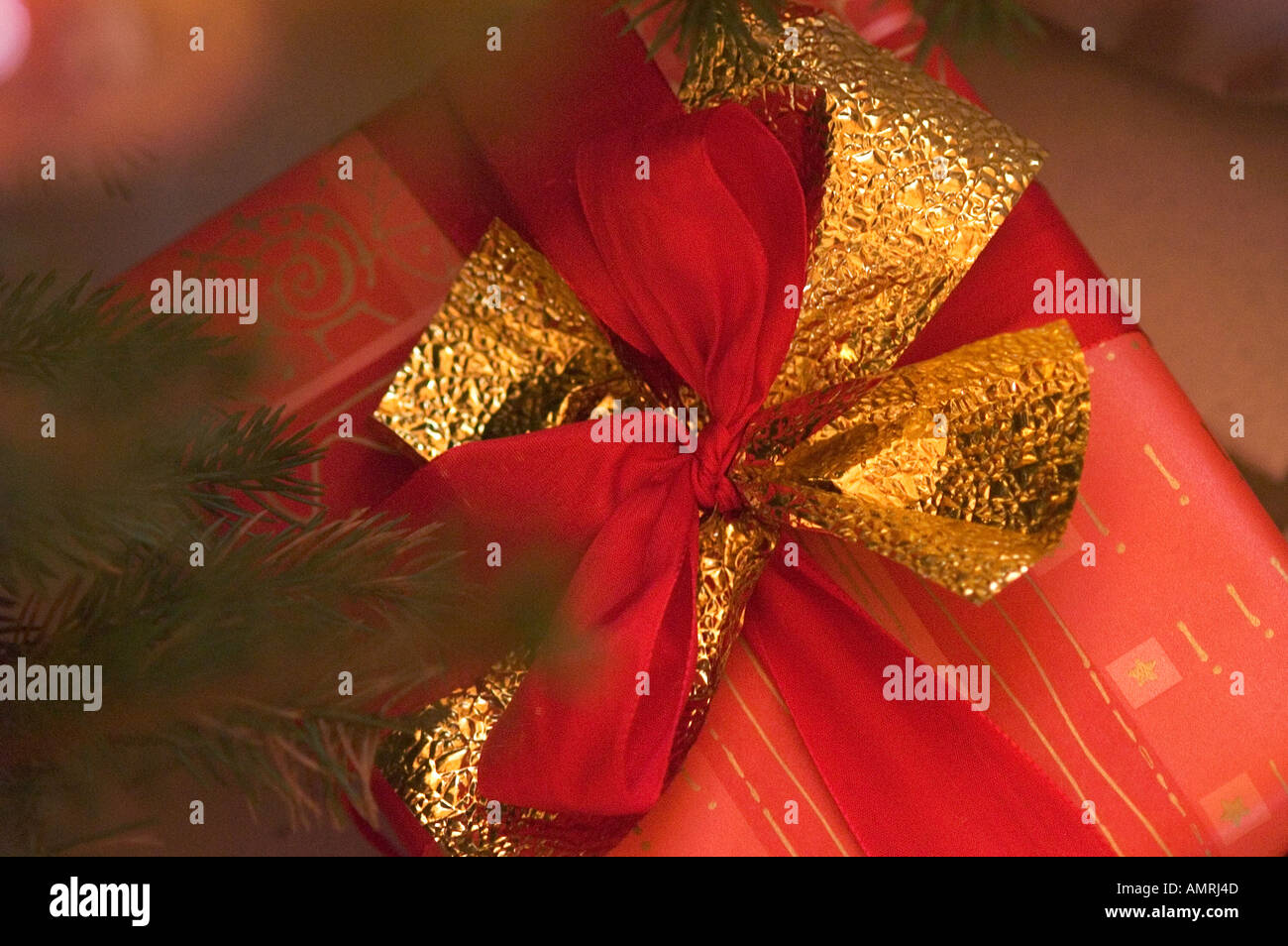 Weihnachten Geschenke unter dem Christbaum chirstmas presents under the Christmastree Stock Photo