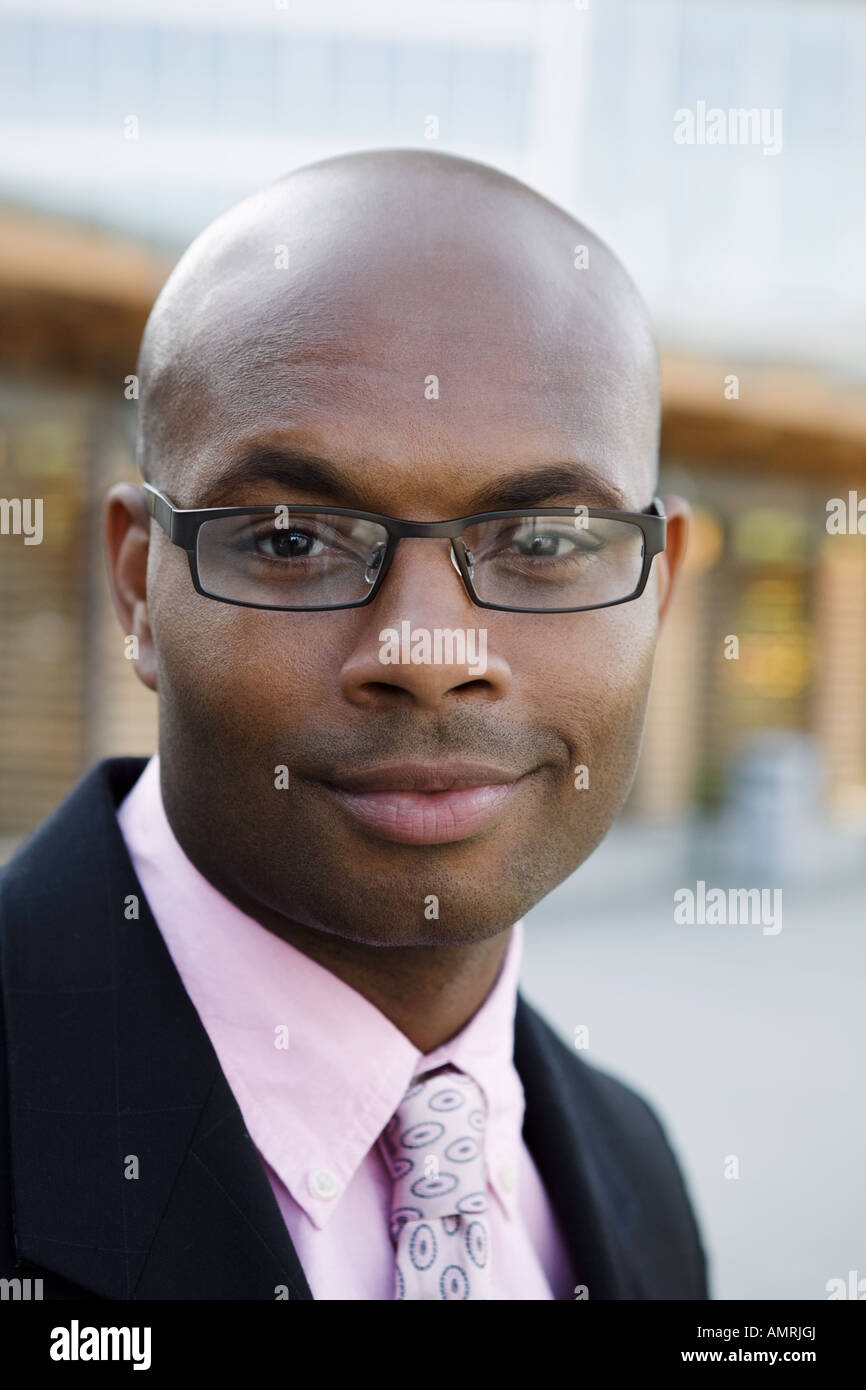 African businessman wearing eyeglasses Stock Photo