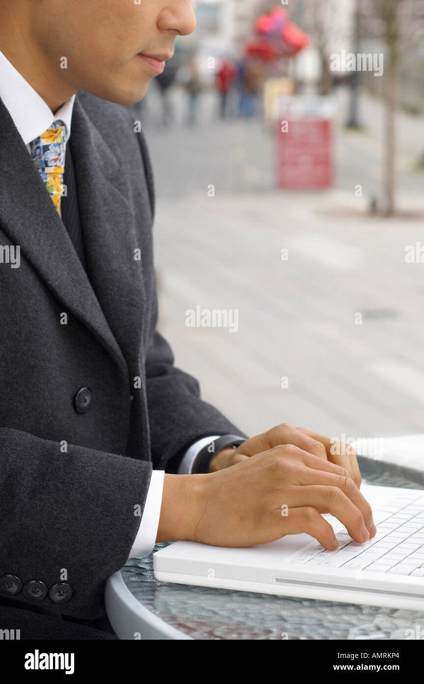 Businessman Using Laptop Computer Stock Photo