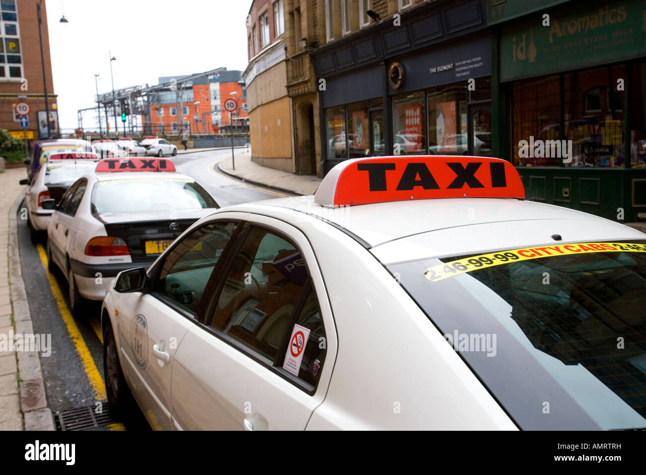Taxi rank in leeds Stock Photo Alamy