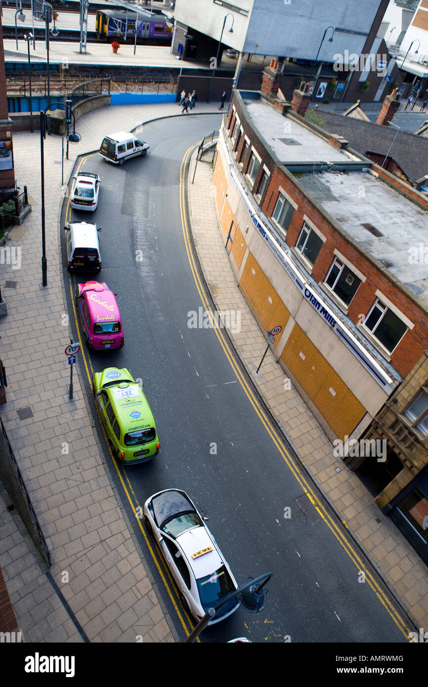 Leeds City Centre Taxi Rank at Train station Stock Photo Alamy