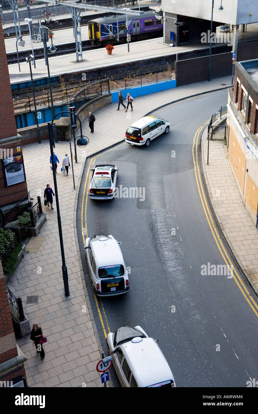 Leeds City Centre Taxi Rank at Train station Stock Photo Alamy
