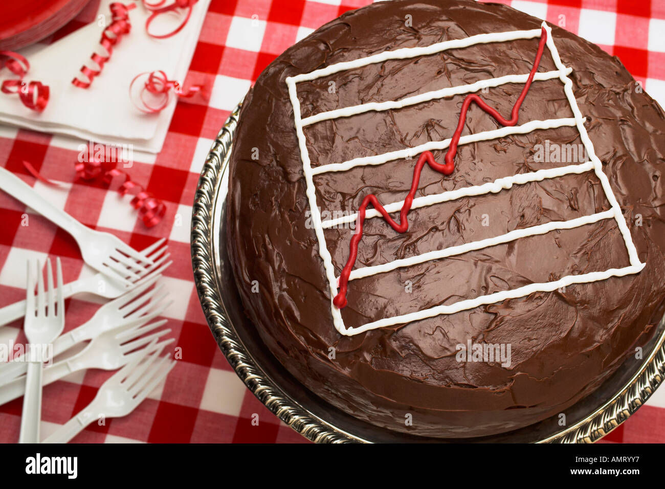Graph on Birthday Cake Stock Photo