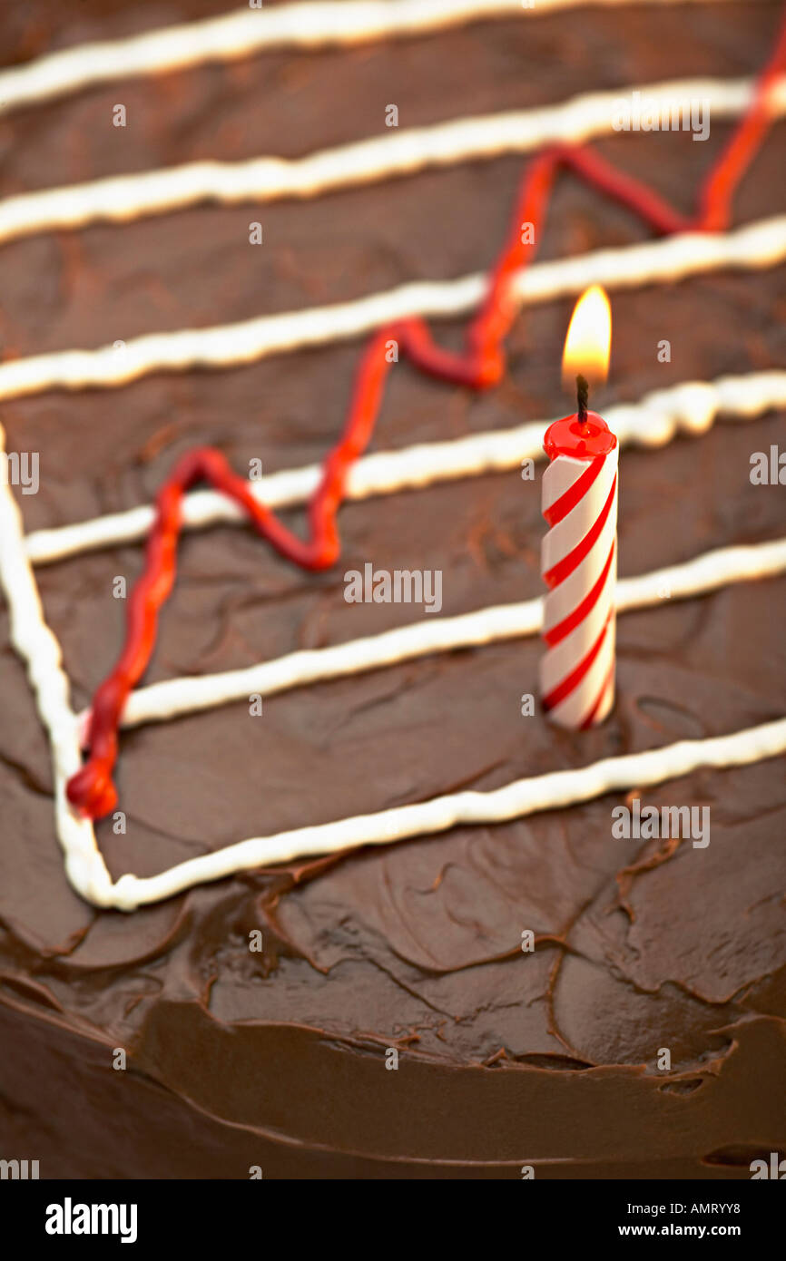 Graph on Birthday Cake Stock Photo
