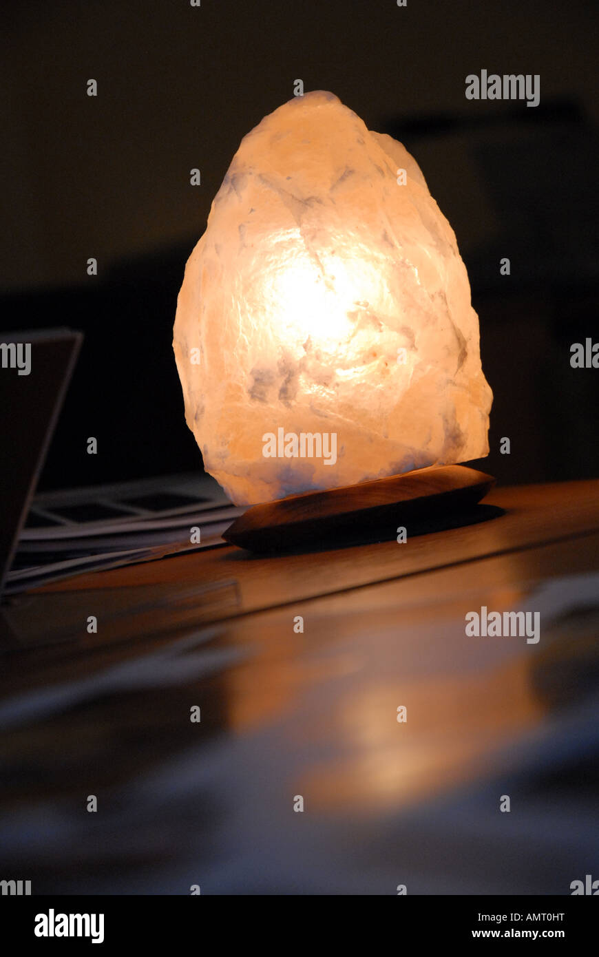Closeup of Rock salt lamp Stock Photo Alamy