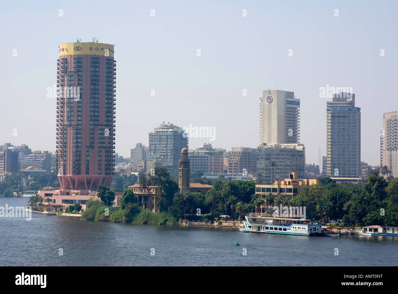 Sofitel Cairo overlooks the Nile River Stock Photo