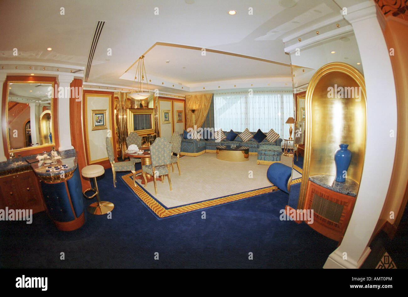 Room in the luxurious hotel Burj Al Arab, Dubai, United Arab Emirates Stock Photo
