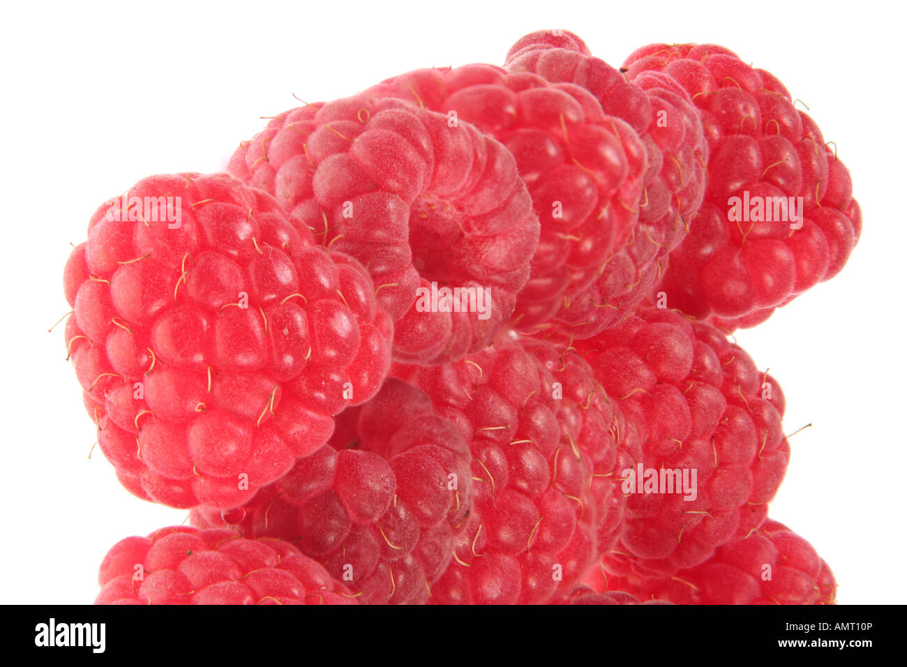 Center Fruit Raspberry Raspberry fruit detail isolated on white background Stock Photo - Alamy