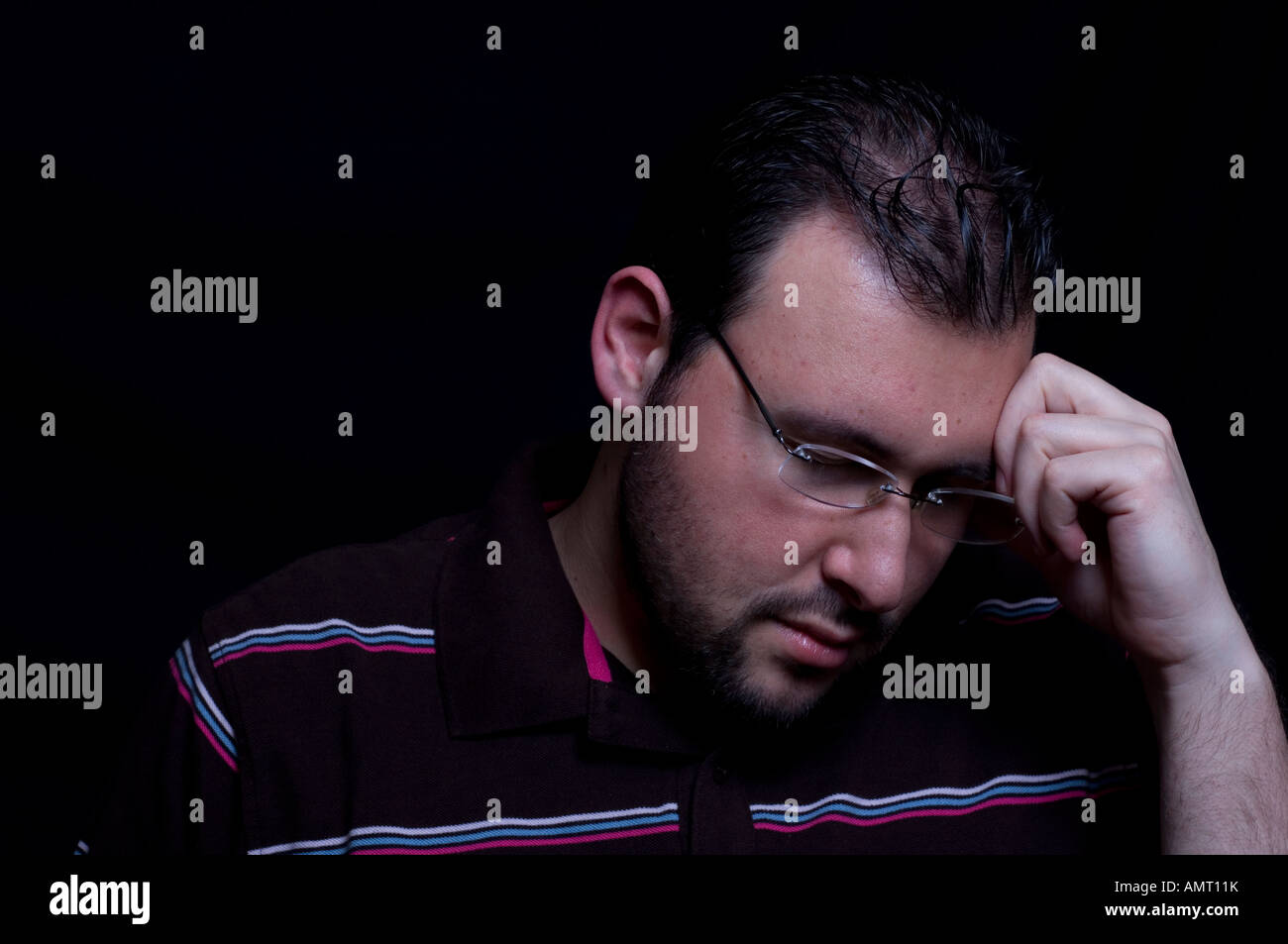 Depressed adult man Stock Photo