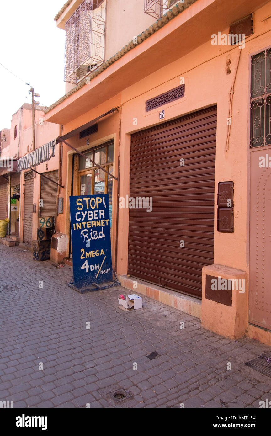 Marrakech Cybercafe Stock Photo