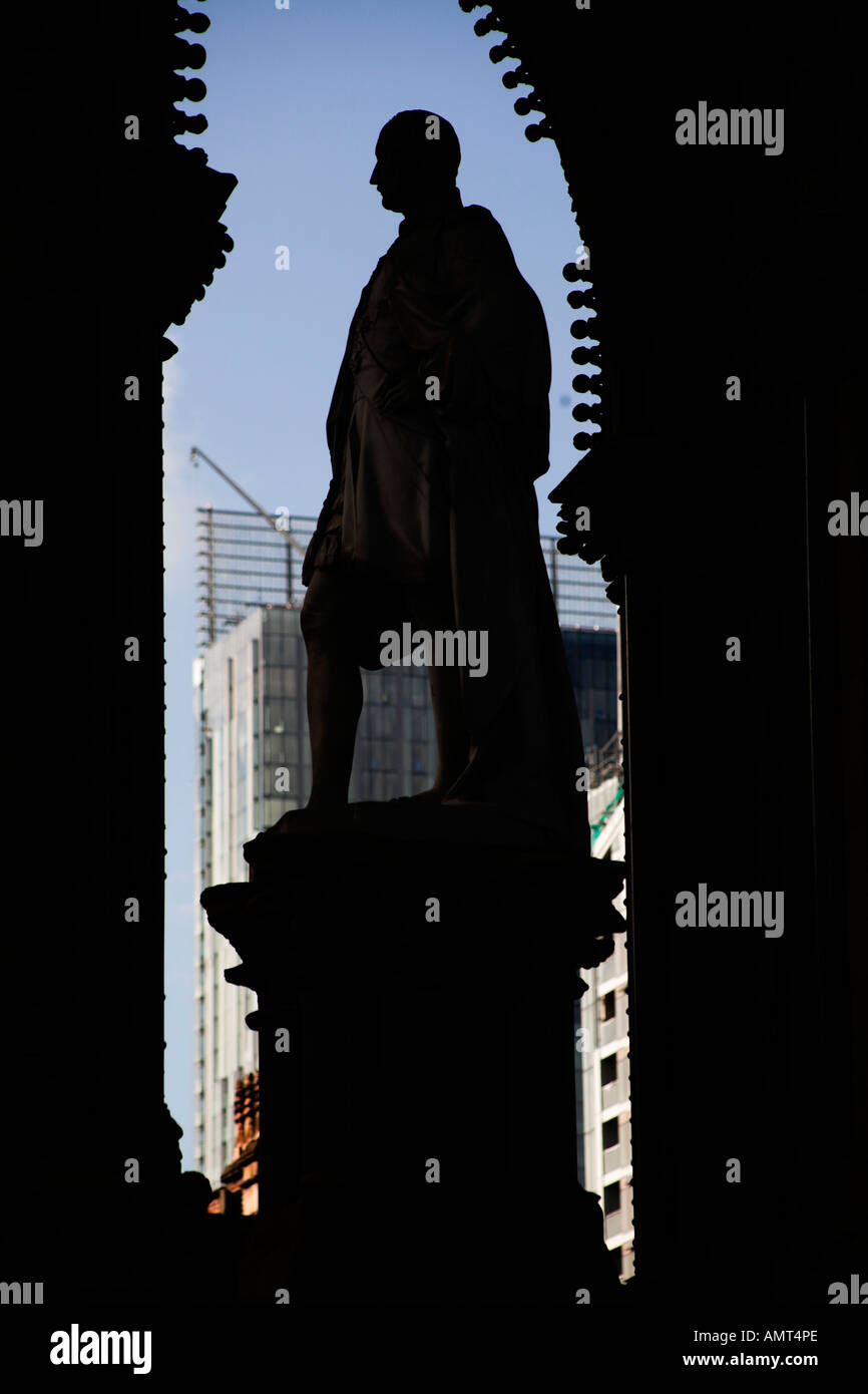 Prince Albert Memorial Albert Square Manchester with the Hilton Beetham
