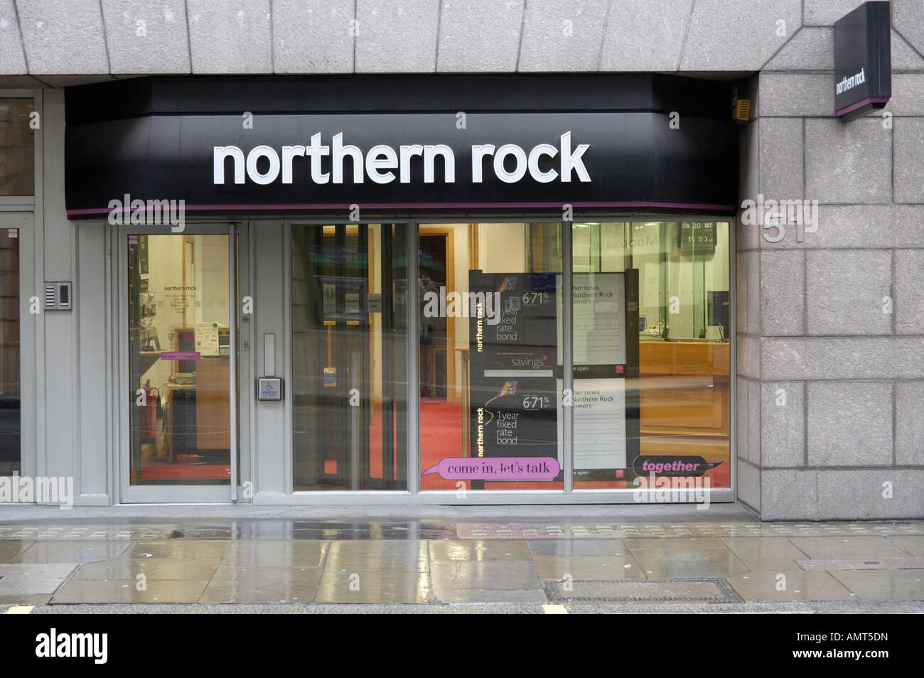 a branch of the troubled Northern Rock bank in London England UK Stock Photo