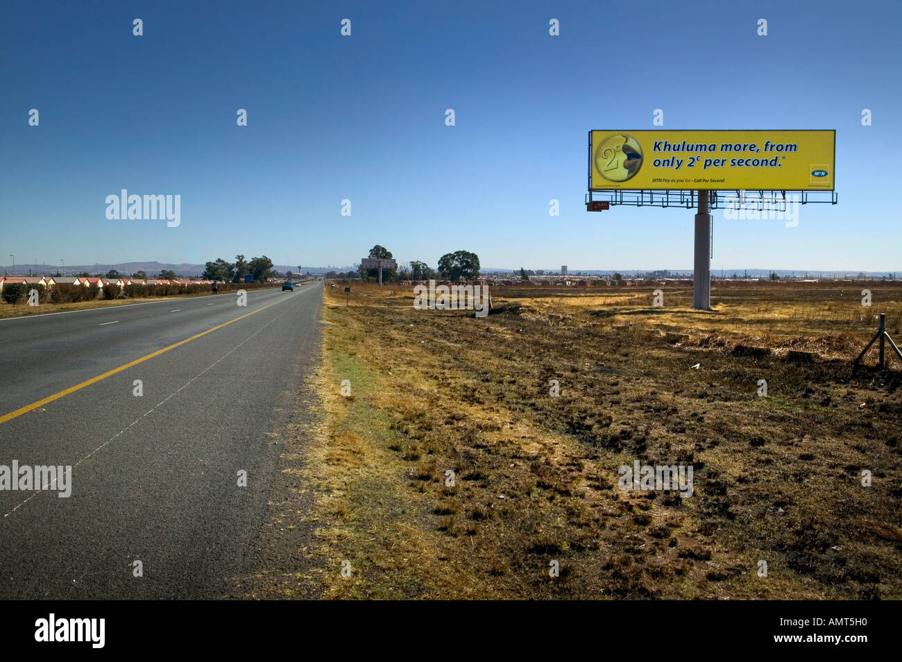 Billboard on the road from Johannesburg to Pretoria, South Africa Stock